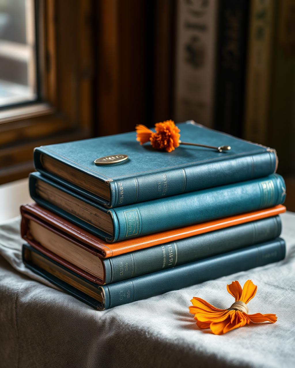 Stacked books